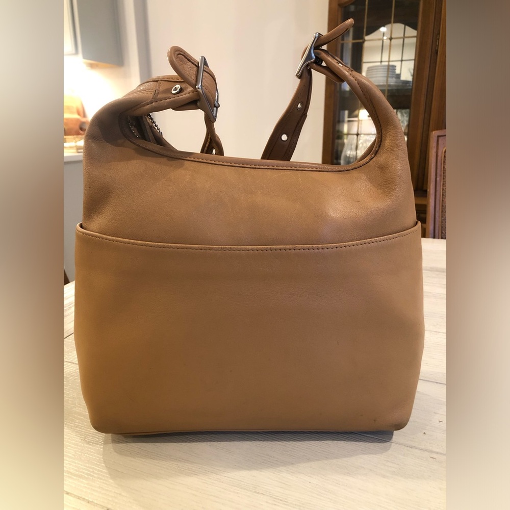 Vintage Coach Legacy Hobo Zip Shoulder Bag Camel Color Leather Nickel w/Hangtag - Picture 2 of 15